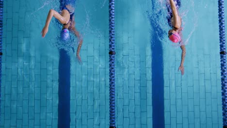 swimmers training in a swimming pool