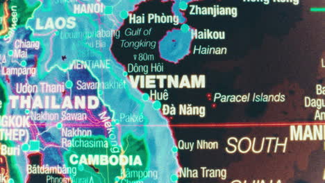 neon-style digital map of southeast asian countries