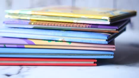 stack of colorful children's books