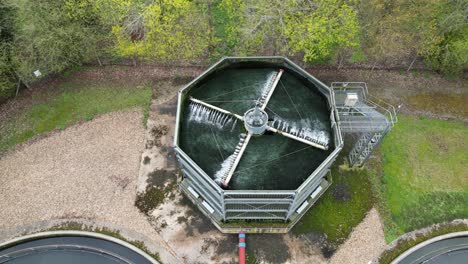 sewage treatment works saffron walden essex uk overhead birds eye view aerial