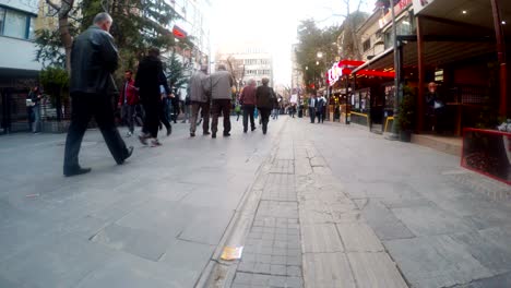 central part of ankara day passersby cafes caoital turkey