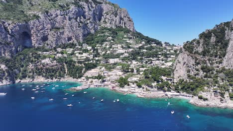 island of capri at naples in campania italy. coastal city. waterfront landscape. island of capri at naples in campania italy. beach scenery. medieval buildings. capri skyline
