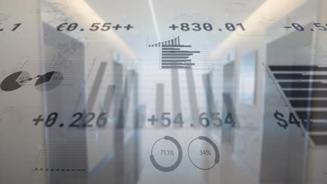 animación del procesamiento de datos financieros en la oficina