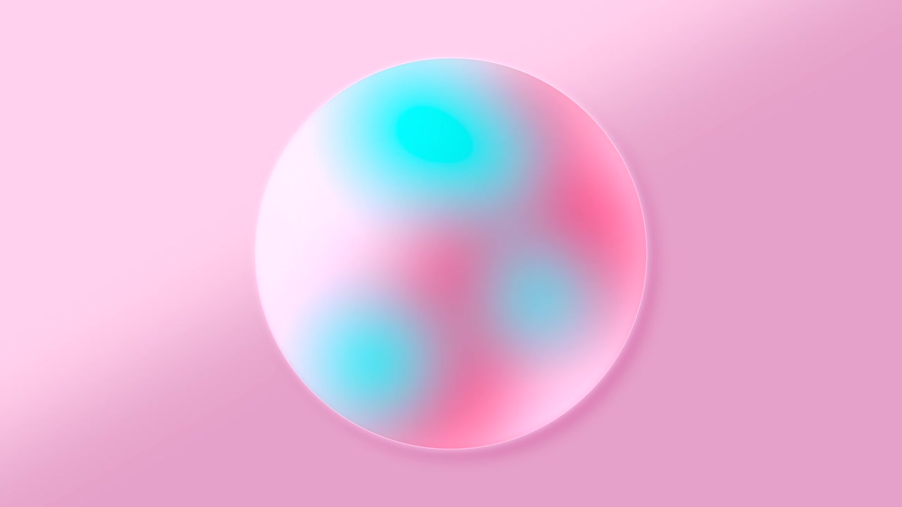 Pembe Arka Plan Üzerinde Renkli Soyut Baloncuk Animasyonu Döngüsel Hareket.