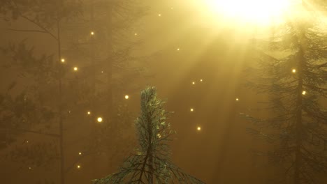 magical forest with sparkles