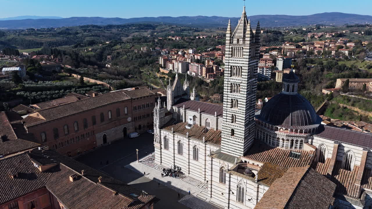 aerial view of siena cathedral and its stunning gothic architecture