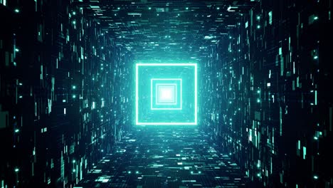 luz cuadrada en el túnel de la tecnología cibernética