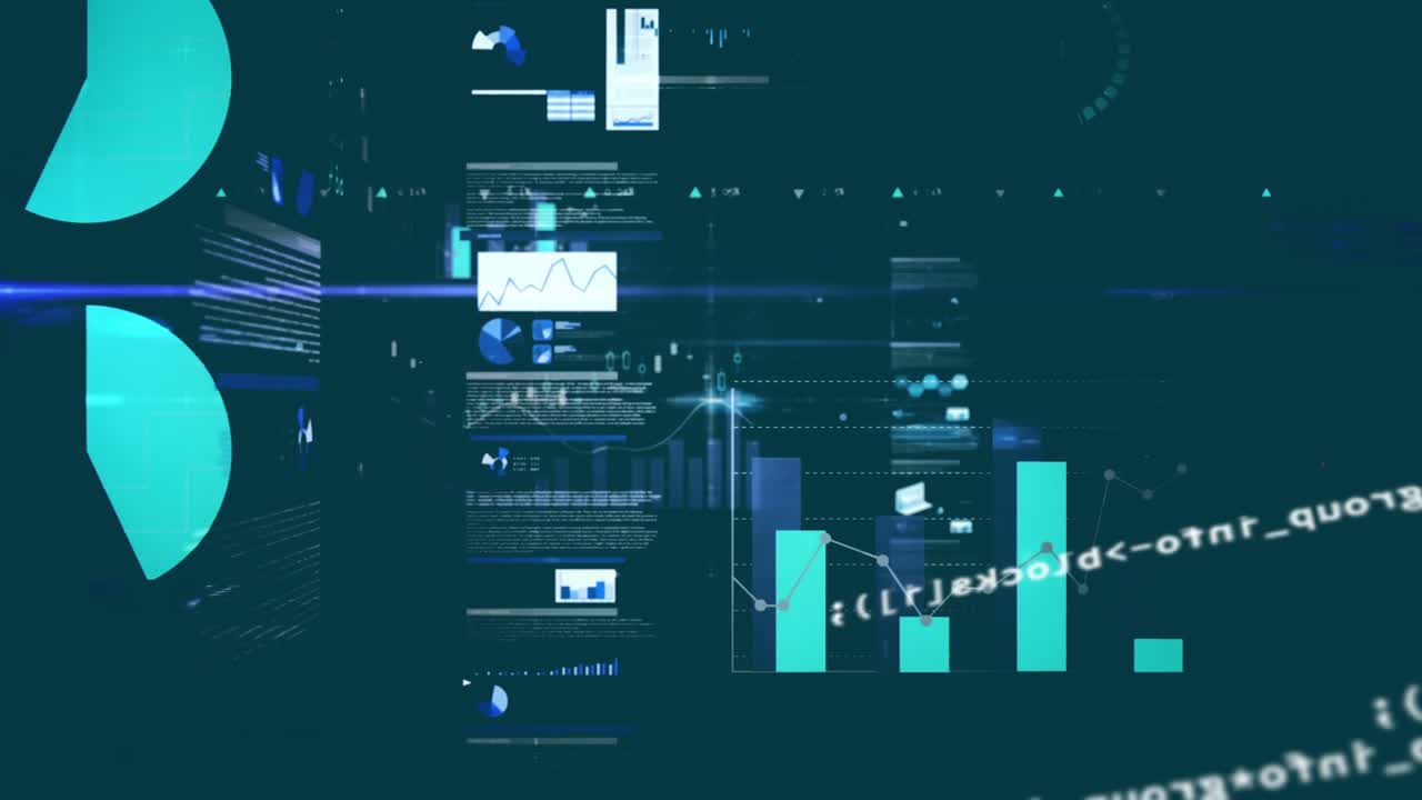Animasjon av databehandling over grå bakgrunn