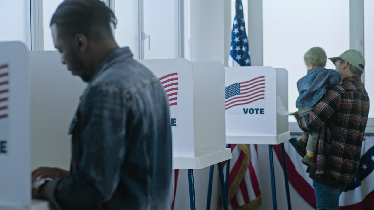 Diverse Voters at a Polling Place