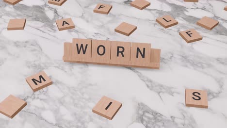 worn word on scrabble