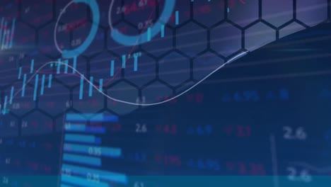 animación del procesamiento de datos sobre la valla