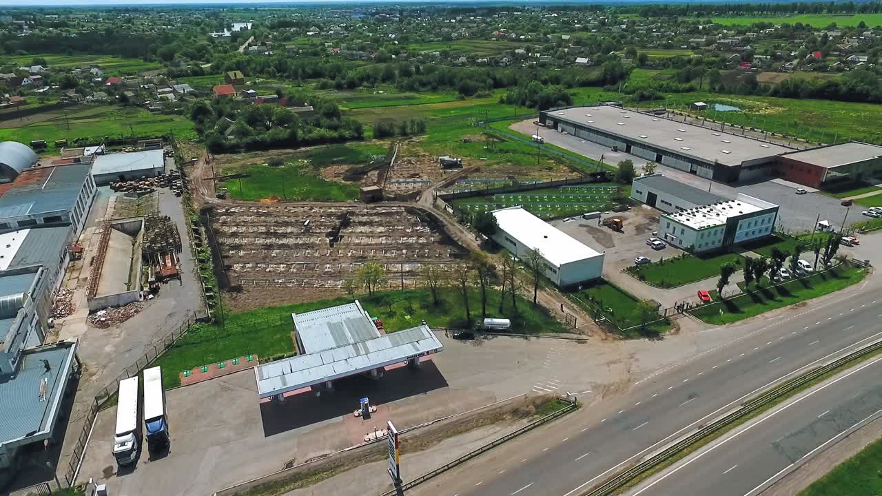 Aerial view of construction site. Construction site shot from above