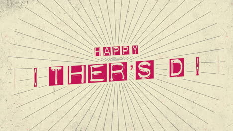 vintage-style happy mothers day text with distressed look on beige background, illuminated by rays of light