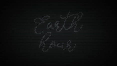 Neon-Earth-Hour-Leuchtende-Kursive-Animation