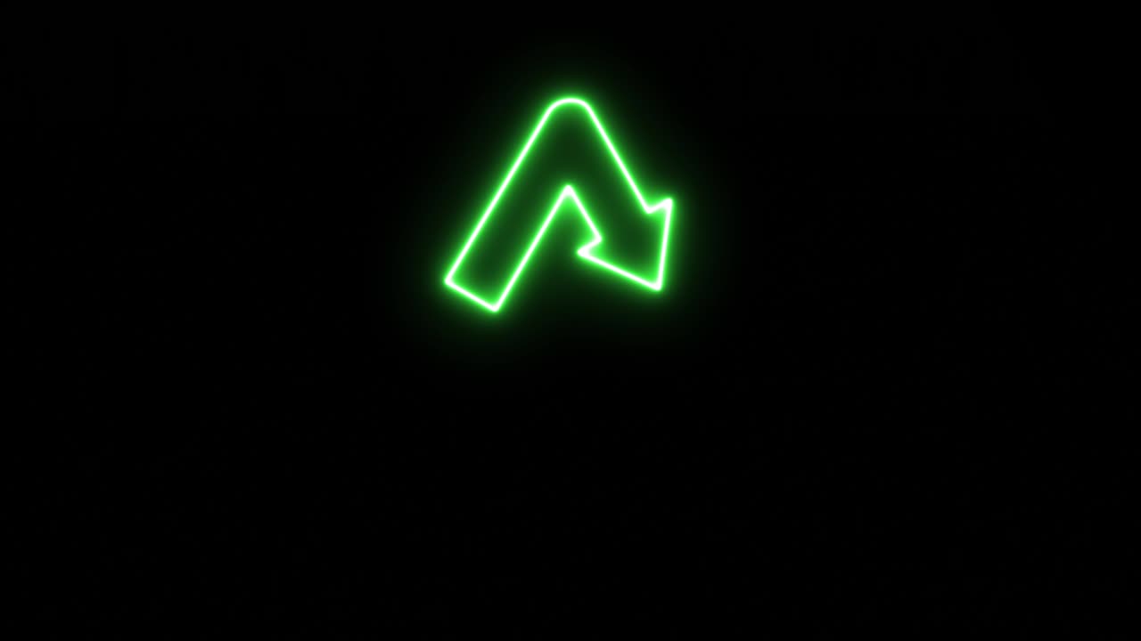 Neon green recycling symbol banner on black background.