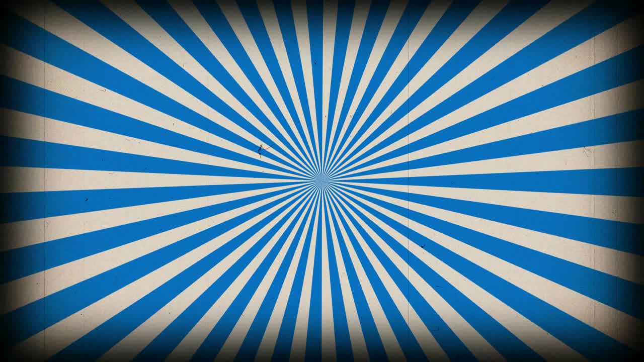 버스트 (sunburst) - 옛날 영화 스트립 효과와 함께 빛나는 해가 뜨는 애니메이션.