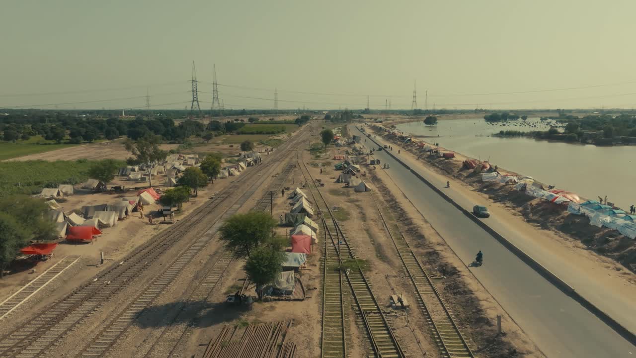 Flood Victims Camp and Road in Jalalpur Pirwala, Punjab, Pakistan