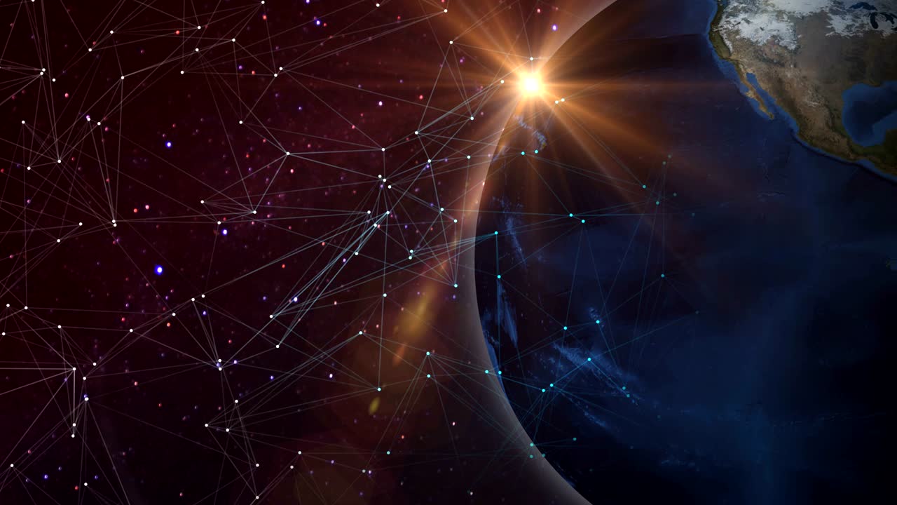 concepto de red global. mapa de textura cortesía de la nasa