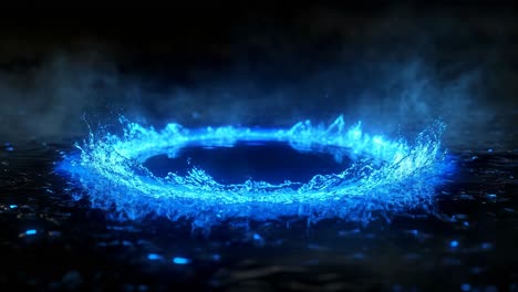 abstract glowing blue water circle