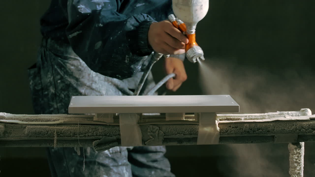 pintado con spray de un panel