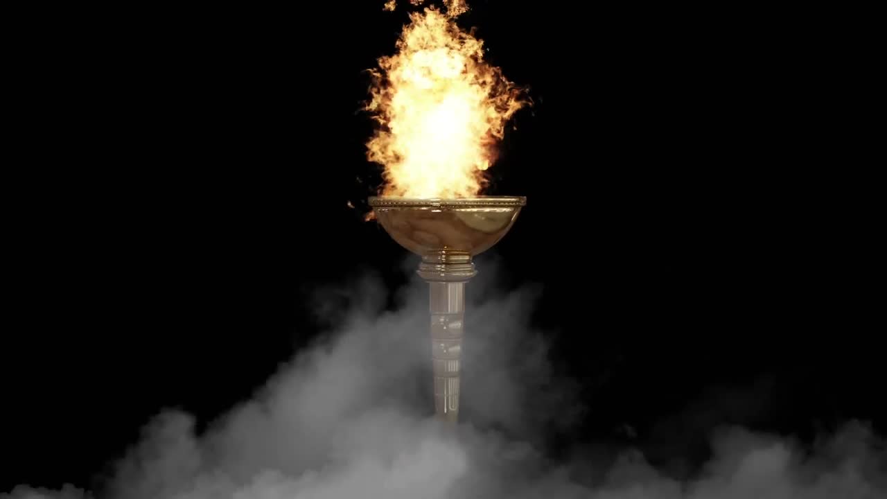 Gold torch and smoke