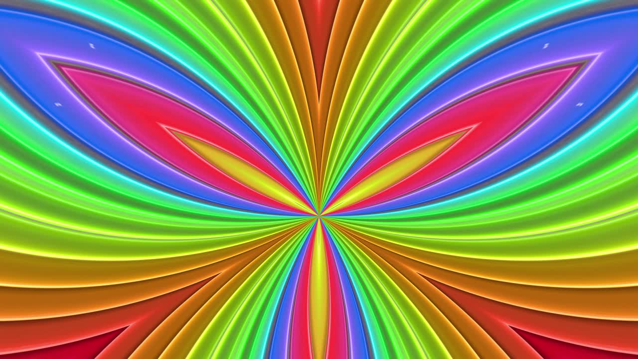 colores del arco iris rayas abstractas, fondo en 4k animación suave sin costuras con color gradiente estructuras simétricas 1