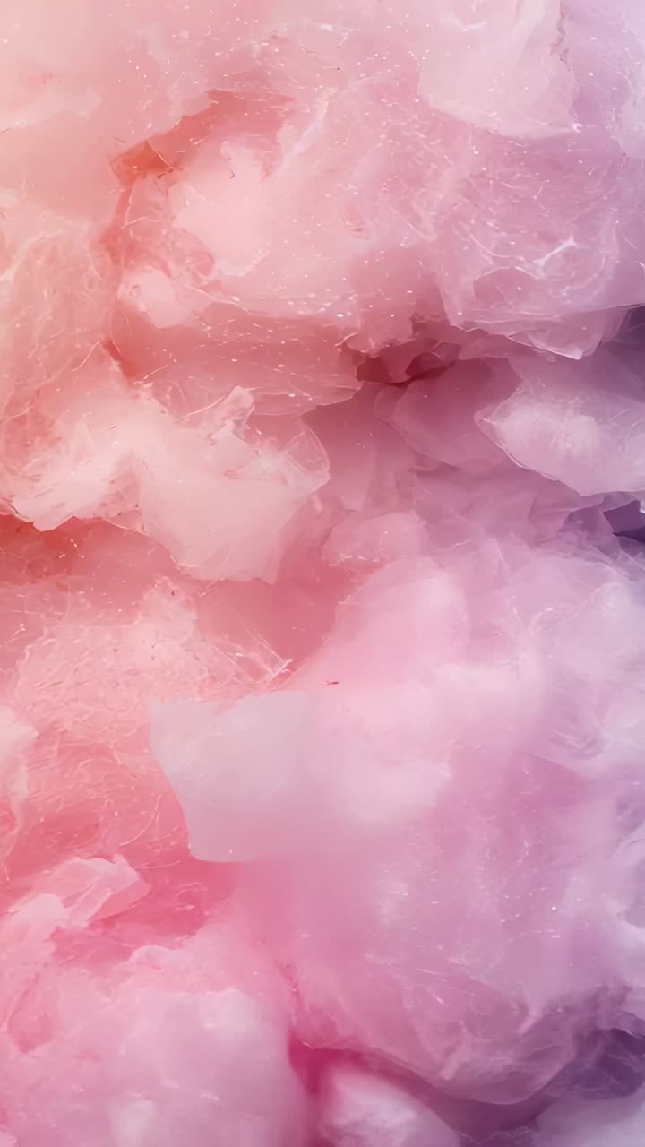 Vertical video: Flowing pastel plumes blending in clear tank after injection, studio lighting