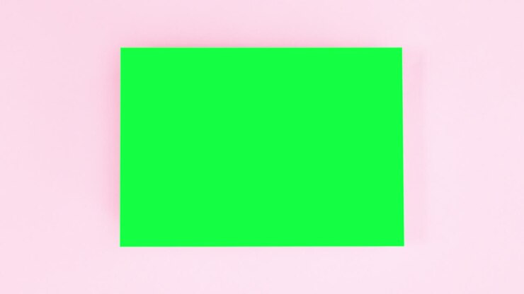 Romantic love frame with green screen and red hearts on pastel pink theme. Stop motion