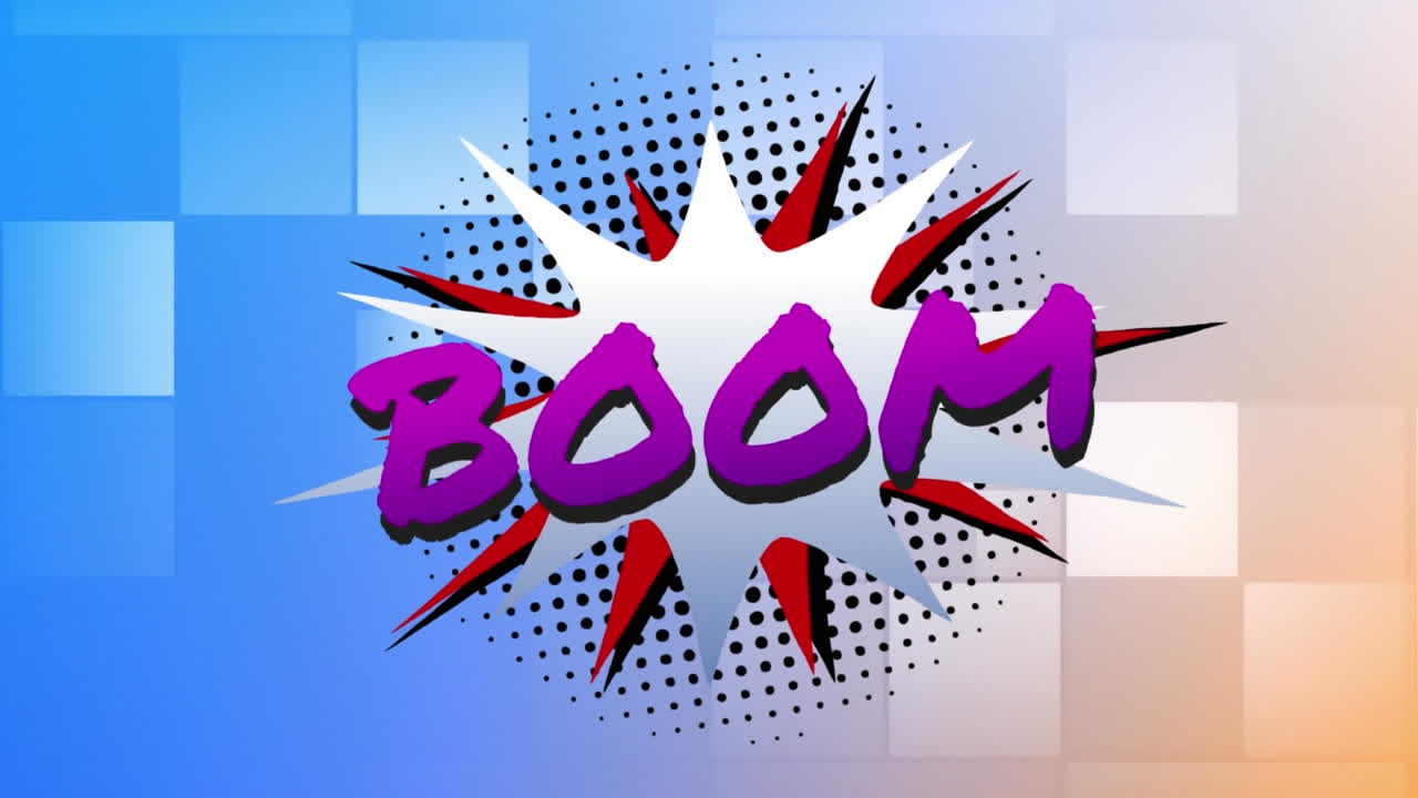 animación de cómic 5 opciones de texto sobre múltiples burbujas de habla cómica con efectos de sonido cómic textos