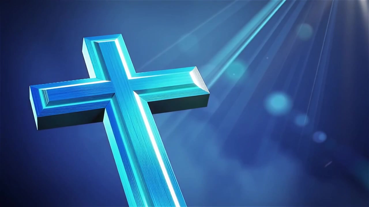 Croce Cristiana Luce Celestiale Sfondo per il Culto.