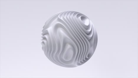 abstract white sphere with ripples