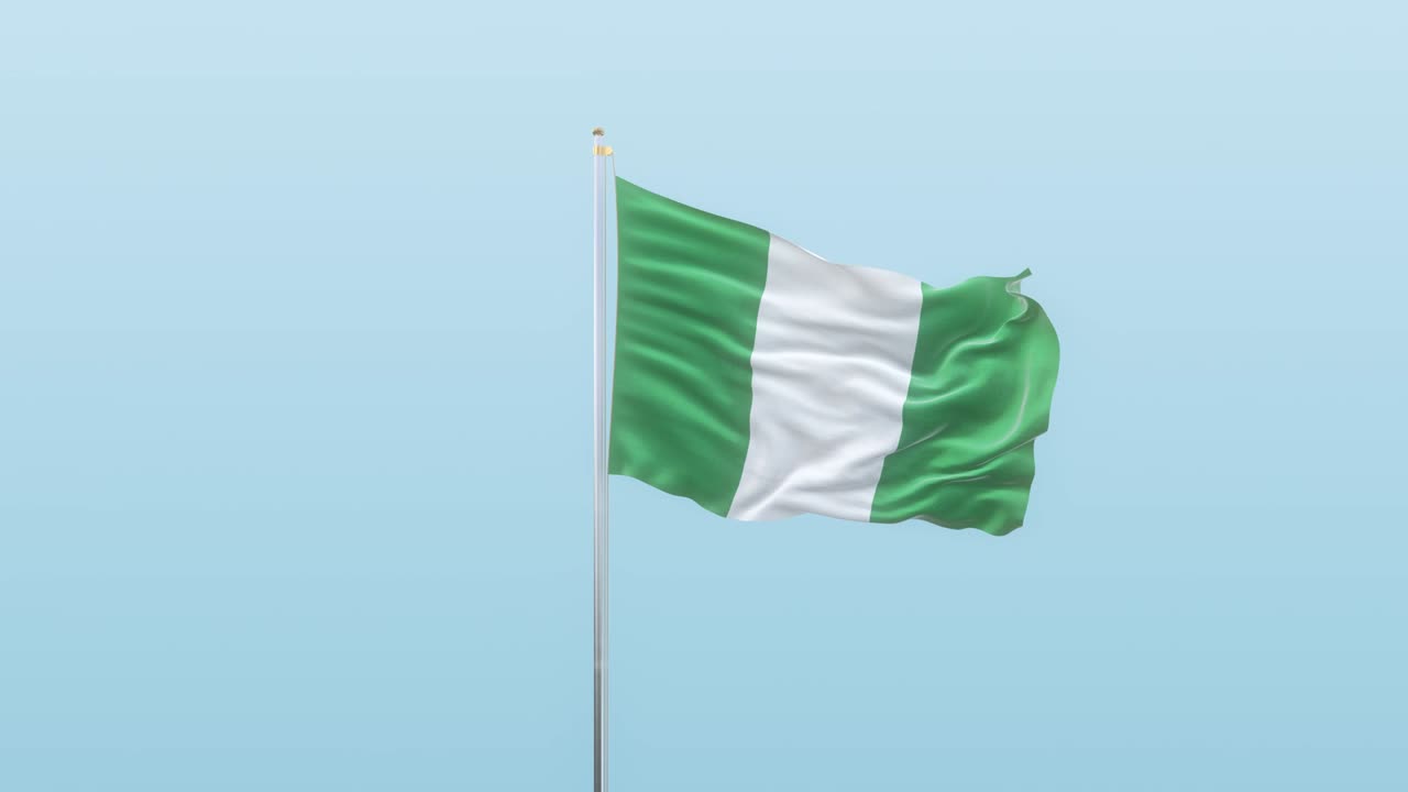 bandera de nigeria con alfa y fondo con diferentes ángulos de movimiento
