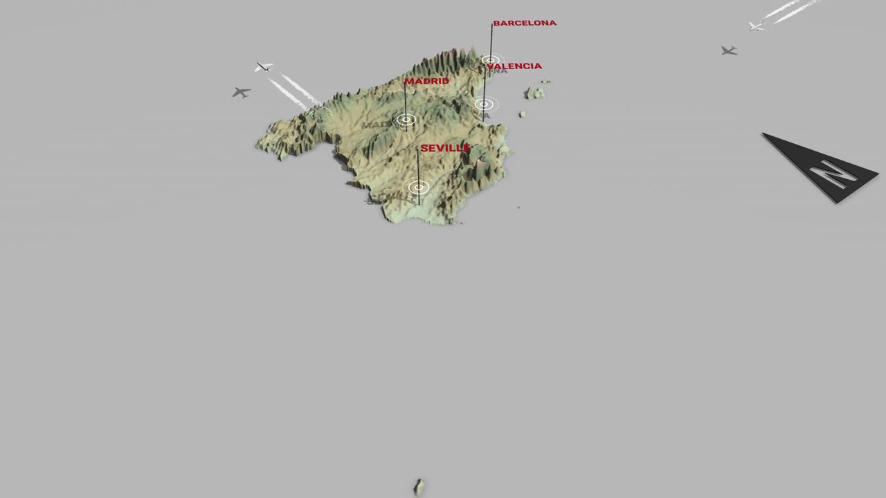 3d 지형 지도 스페인