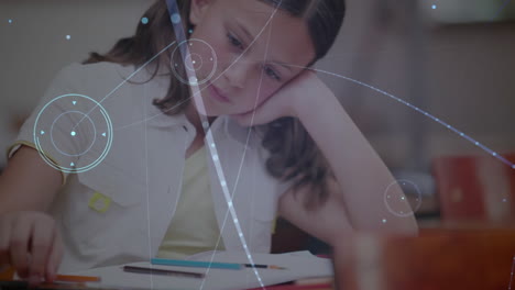 animación de la red de conexiones a través de la escritura de las escolares