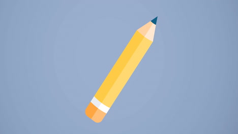 digital animation of multiple pencil icons floating against blue background