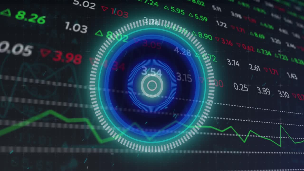 Animazione dell'elaborazione dati su sfondo nero