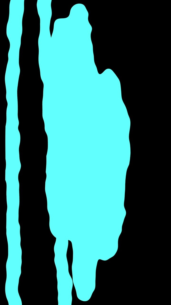 Transizione con Forma Liquida Ciano che Riempie lo Schermo