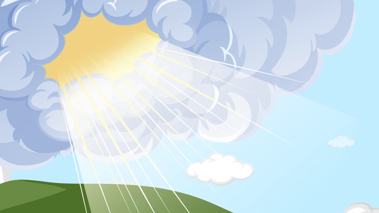 활기찬 가족은 태양과 비를 함께 경험합니다.