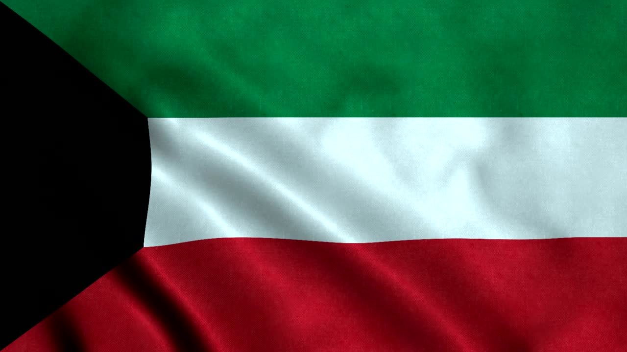 bandera de kuwait con un bucle sin costuras de 4k