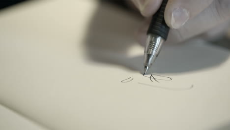 hand drawing with a pen