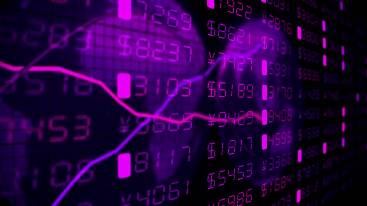 diagramas financieros tickers números datos comerciales dinero mercado de valores comercio 4k