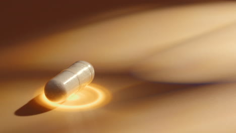 closeup of a white capsule