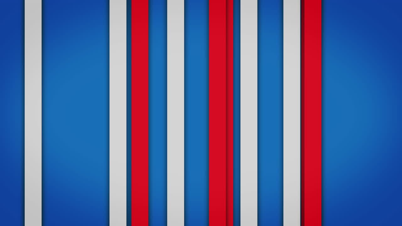 animación de líneas coloreadas con la bandera de los estados unidos sobre fondo azul