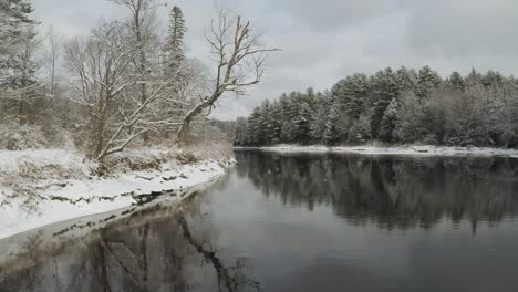 Paisaje-Nevado-En-El-Río-Piscataquis