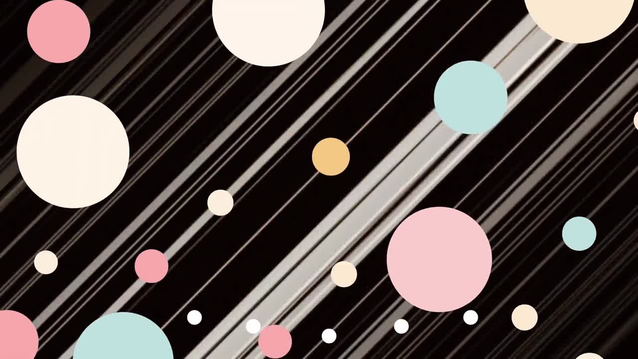 검은색 배경에 빛의 흔적 위에 다채로운 반점의 애니메이션