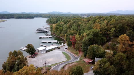 lake james nc, lake james north carolina flying over marina