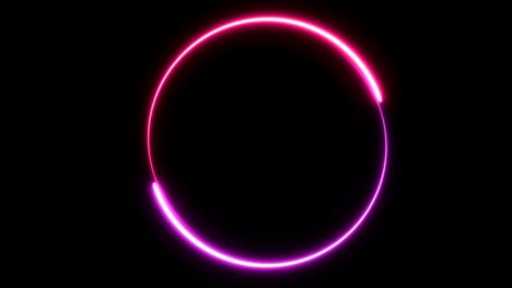 animación con un espacio para la colocación de texto personalizado. luz de neón brillante, progreso de carga barra de círculo, bucle sin costuras