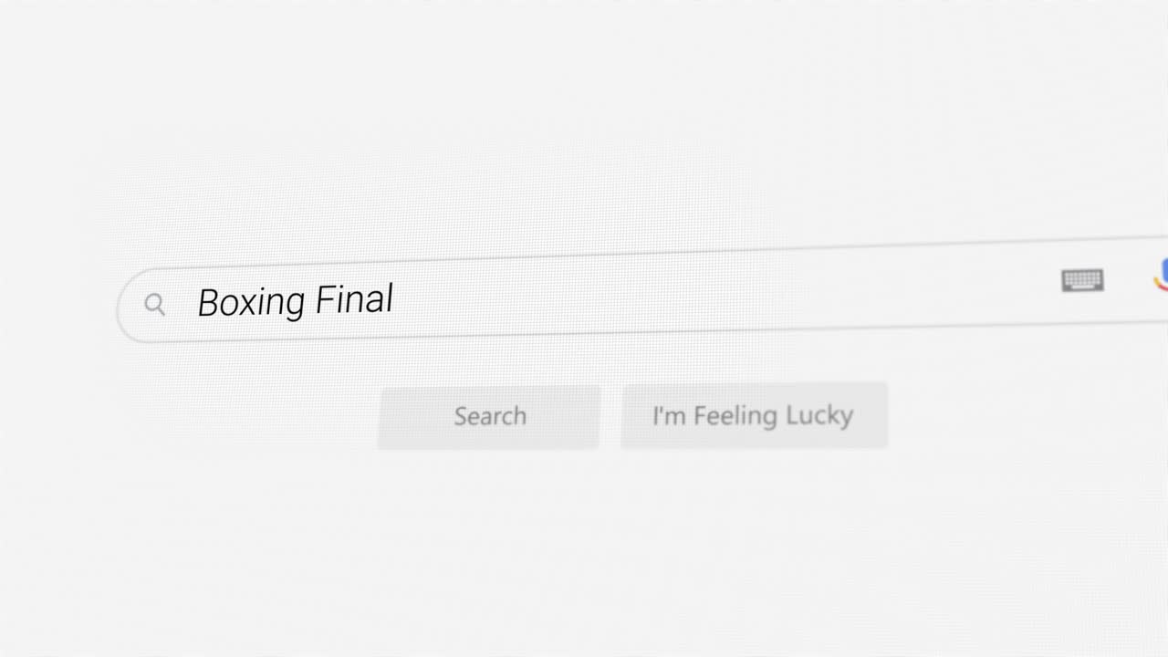 Søger efter boksefinale på internetbrowseren