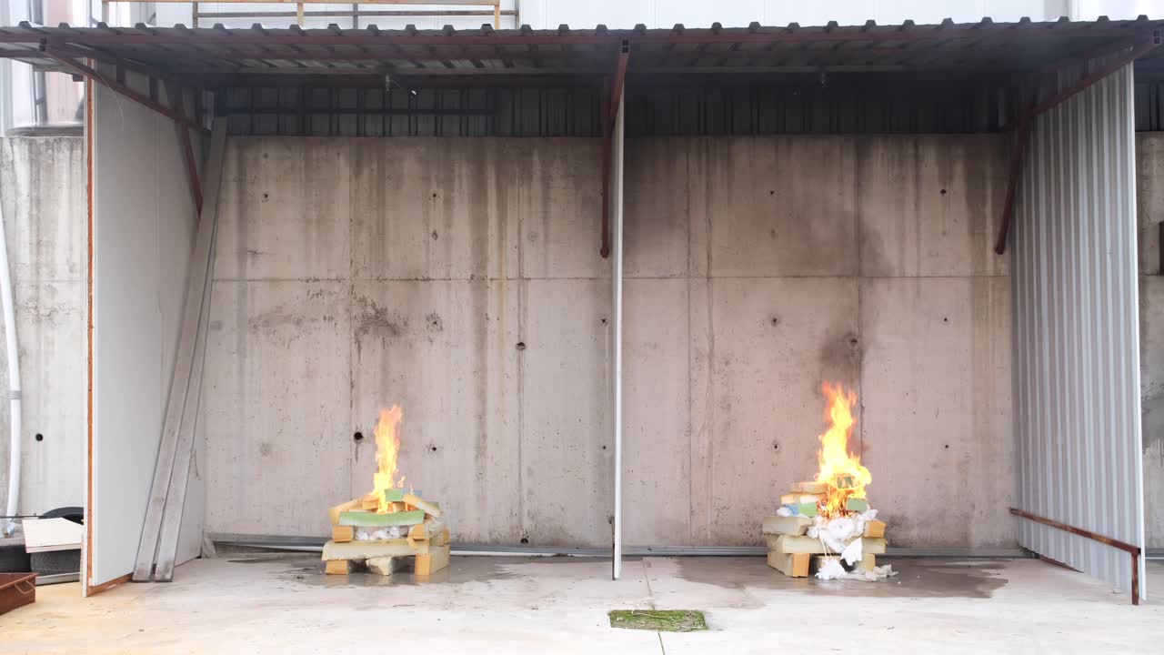 Controlled Fire Burning Flammable Materials for Training