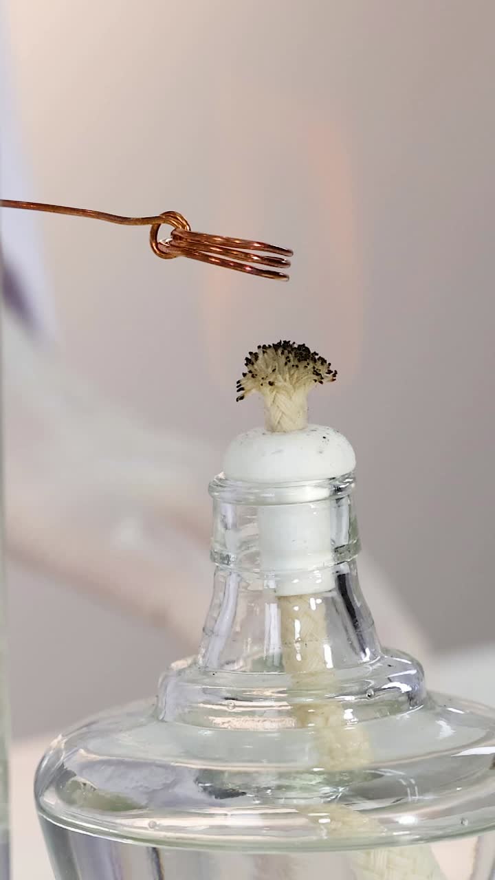 Copper wire burning in acetone oxidation reaction